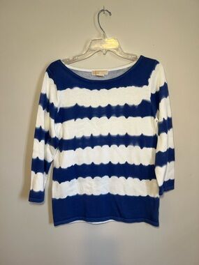 MICHAEL Michael Kors Blue and White Crewneck Sweater